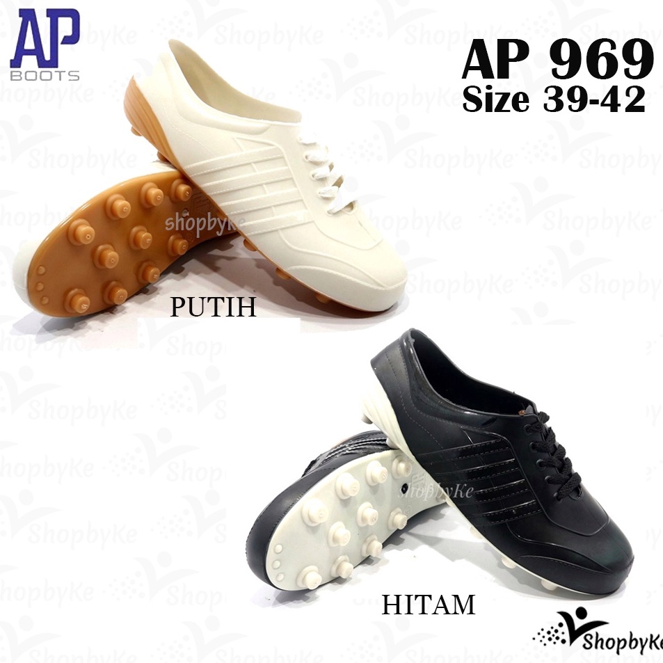 ➘Terlaku.✣➨ Sepatu Karet merk AP Boots Multi Fungsi- AP PUL BOLA 969 HITAM- AP PUL BOLA 969 PUTIH - 
