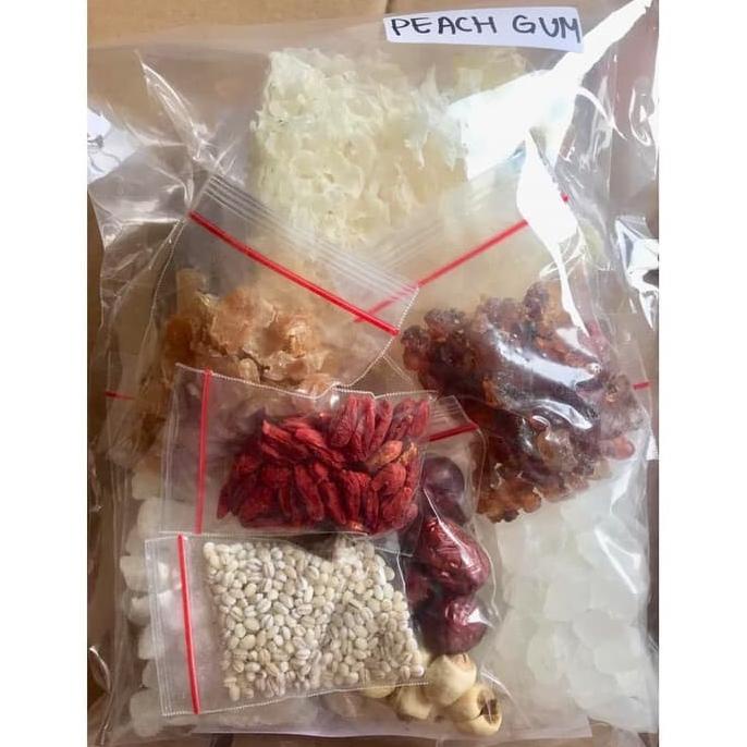 

Terjangkau! Peach Gum collagen dessert tao jiao lengkap isi banyak!