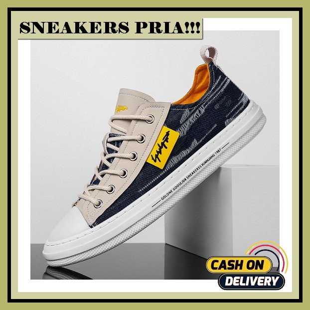 Sneakers Pria Terbaru 2023 Hangout Remaja Sneaker Korea Cowok Murah Nyaman Dipakai Sepatu Sekolah Ke