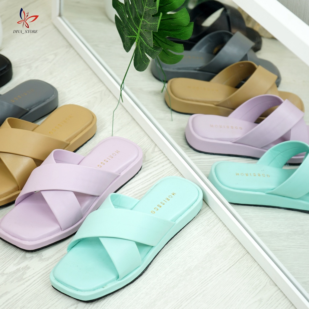 flash sale 7,7 Sendal Wanita OOTD Casual Wanita Silang AB 11