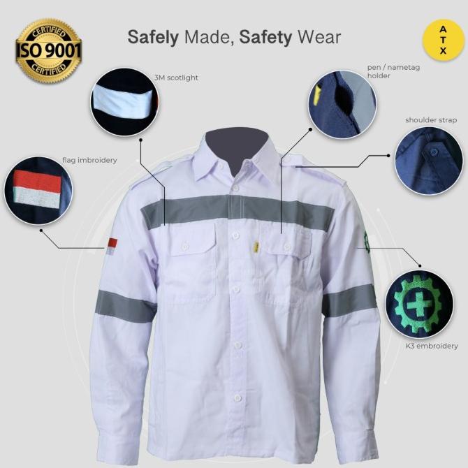 Wearpack Safety Baju Kerja Lapangan Lengan Panjang Merk ATX Putih