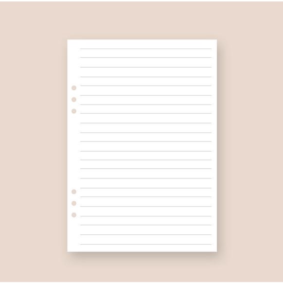 

A5 Refill Insert: Line Sheets 076