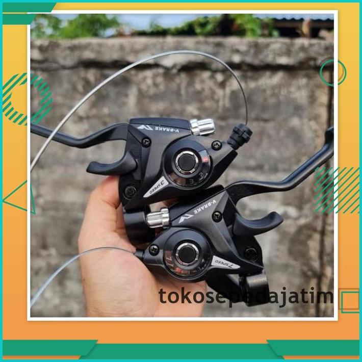 TERBAIK SHIFTER OPERAN GIGI SEPEDA HANDLE BRAKE REM HIDROLIK SEPEDA 7 S | 8 S 