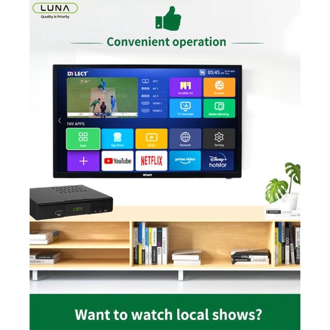 LUNA X EVERCOSS Set Top Box TV Penerima Siaran Digital Full HD STB