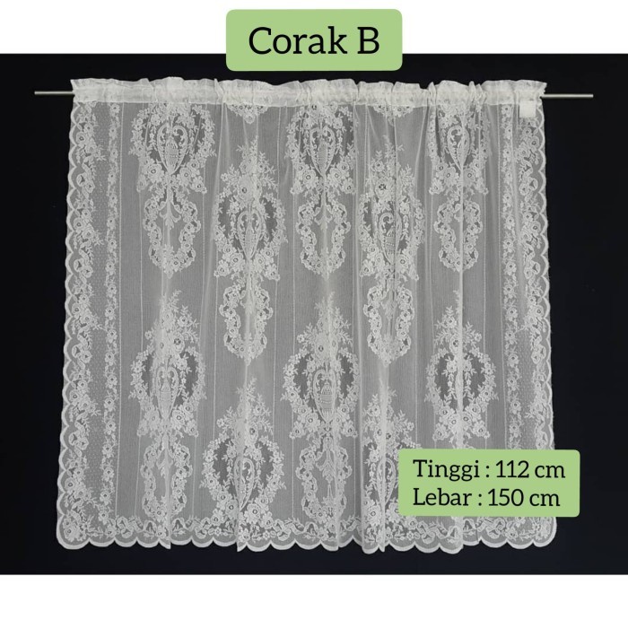 Hodeng Vitrase Pendek / Vitrage Atasan / Swagset / Tirai Jendela Dapur / 1931