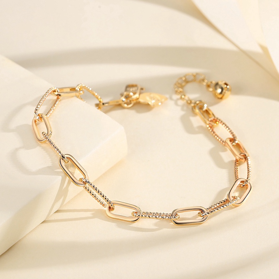 Y750 【Barang spot】Gelang  Rantai Sederhana Warna Emas Wanita Fashion Aksesoris Murah Bangle • RSD.19