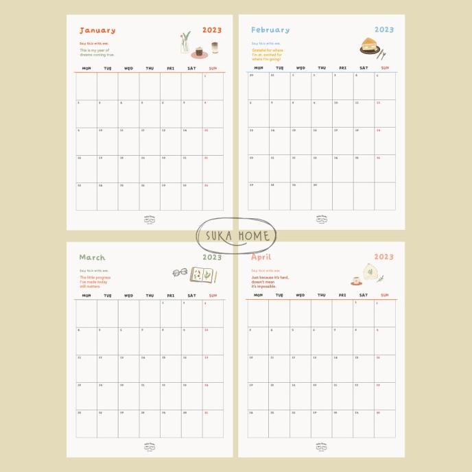 

Kalender Agenda Lucu ala Korea Printables Aesthetic Monthly Planner