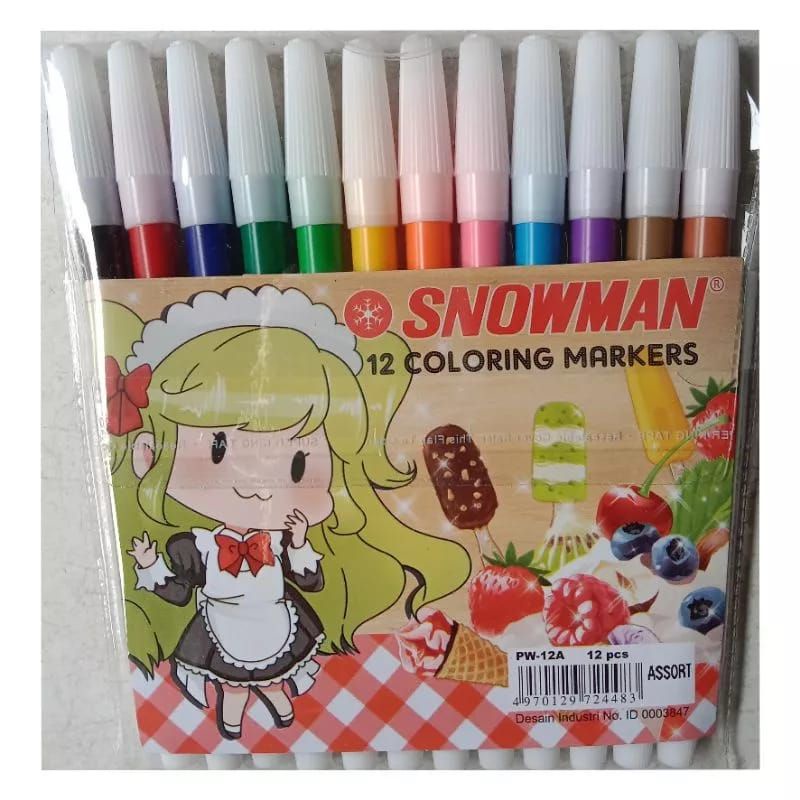 

Spidol Kecil Snowman Isi 12 Warna