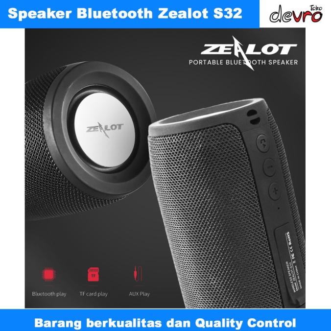 Speaker Bluetooth - Portable Bluetooth Speaker - Zealot S32 Viral