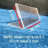 

akrilik papan nama uk 5 x 20 cm tebal 2 mm