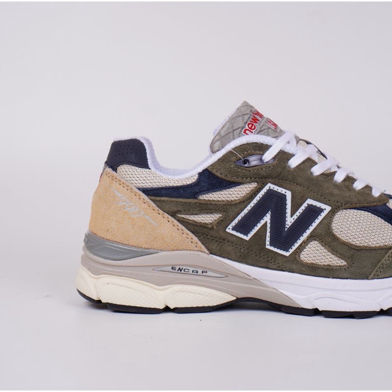Sepatu New Balance 990v3 Olive Navy Tan