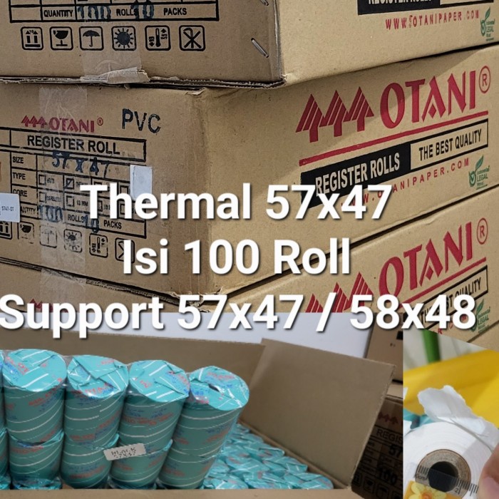 

Terlaris Kertas Thermal 57X47 Otani Kertas Thermal Roll Struk Kasir 57 X 47