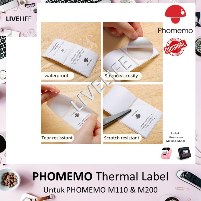 

Aurealiamall Phomemo Thermal Label Sticker Untuk Phomemo M110 Dan Phomemo M200