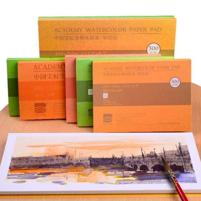 

BAOHONG ACADEMY WATERCOLOR PAD 180X125MM 300GSM 100% COTTON