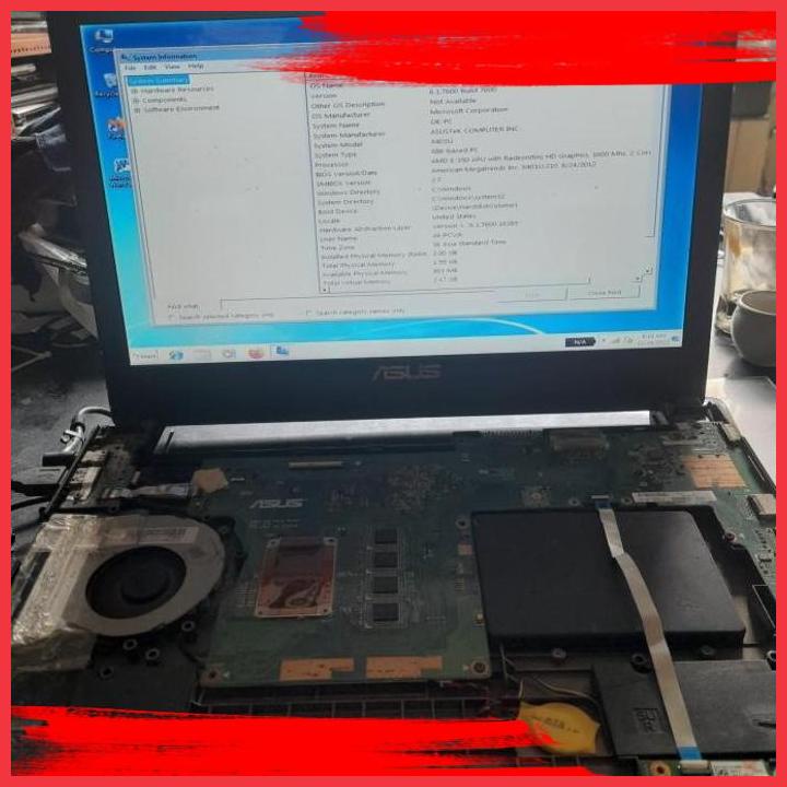 (raf) mainboard asus x401u amd bekas normal