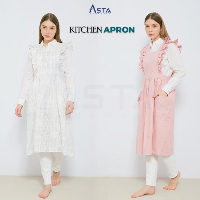Asta Celemek Masak/ Apron Ruffle Linen/ Kitchen Apron / Apron Korea