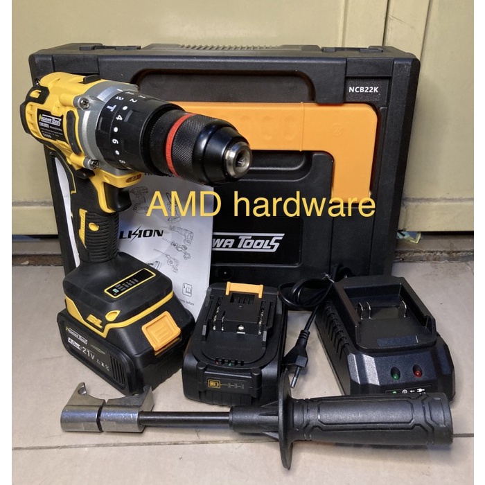 Terlaris Nagawa Ncb22K Cordless Bor Beton Impact 13Mm Set Brushless Baterai 21V