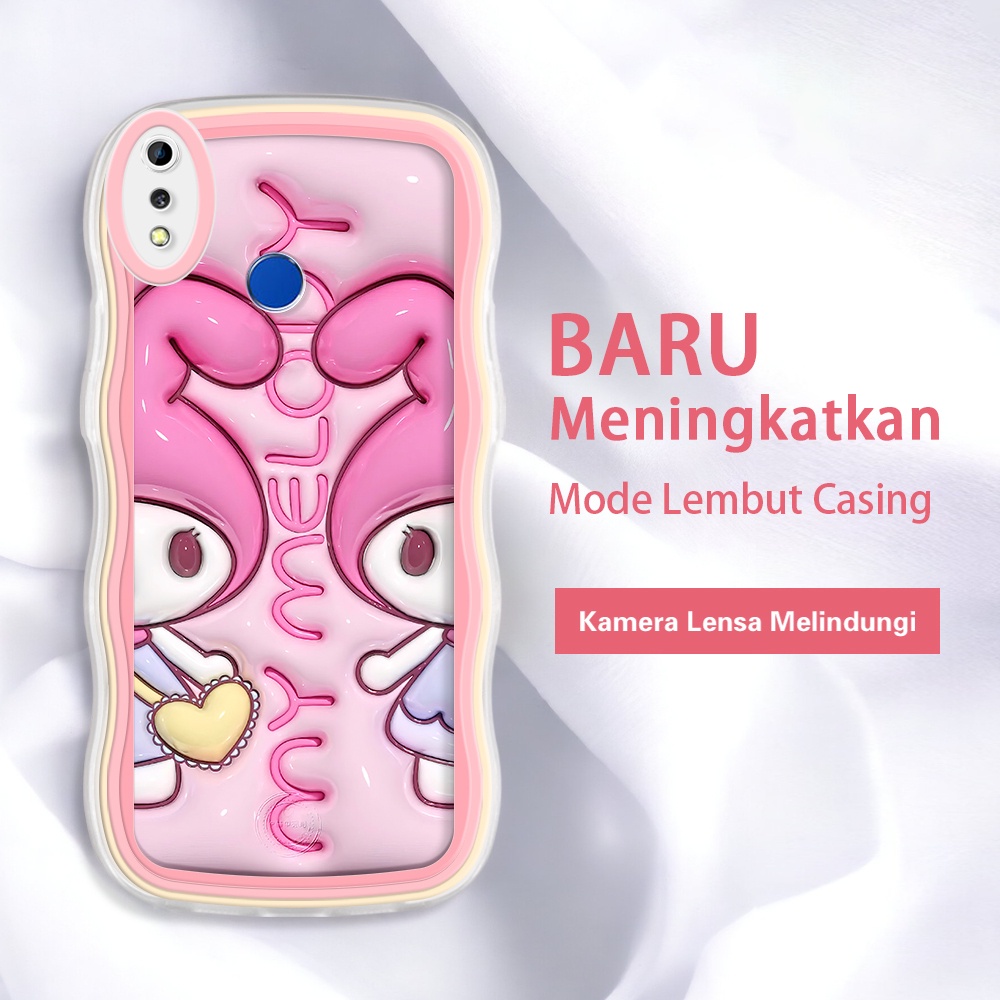 Realme 3 pro C1 C2  Casing Ponsel  Pola My Melody  warna-warni gelombang batas Case jelly hp sofe ca