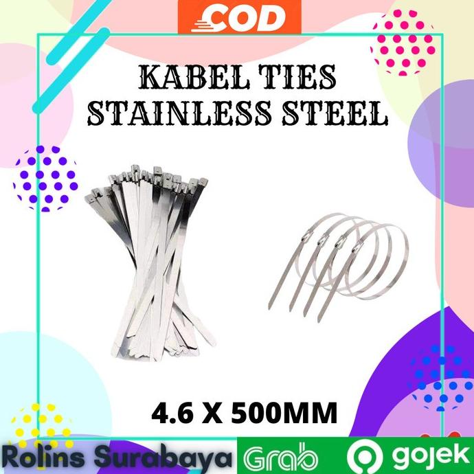 

%$%$%$%$] Kabel Ties Stainless Cable Ties - Kabel Tis SUS 304 4.6 x 500mm 50cm