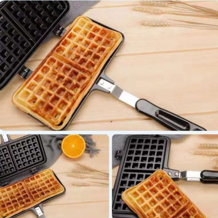 

Alat Pembuat Waffle / Croffle Maker Non Stick Iron Mould Press Square
