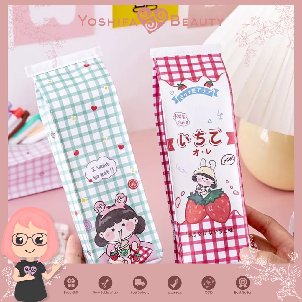 Tempat Pensil Motif Kotak Juice Tas Pensil Unik Kotak Pensil Lucu