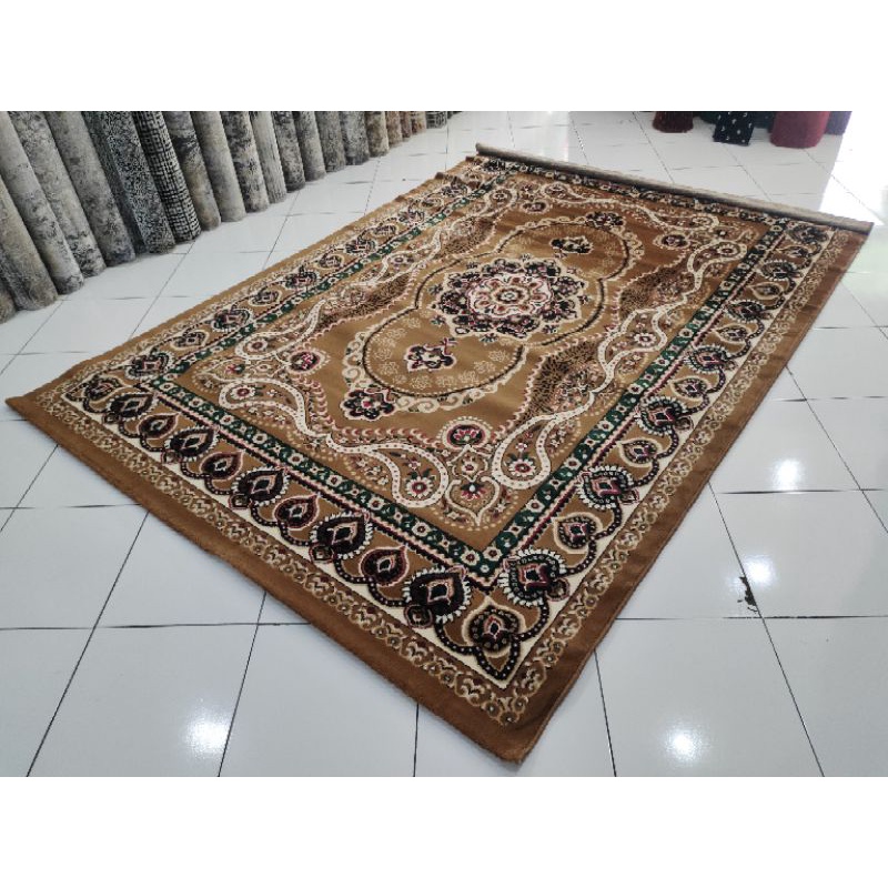 Karpet Shiraz 210x310 Permadani Turki Klasik 9214 Coklat Muda