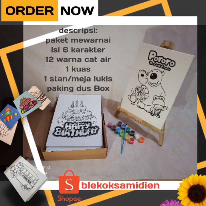 

Check Here paket mewarnai anak 6 gambar + stand lukis