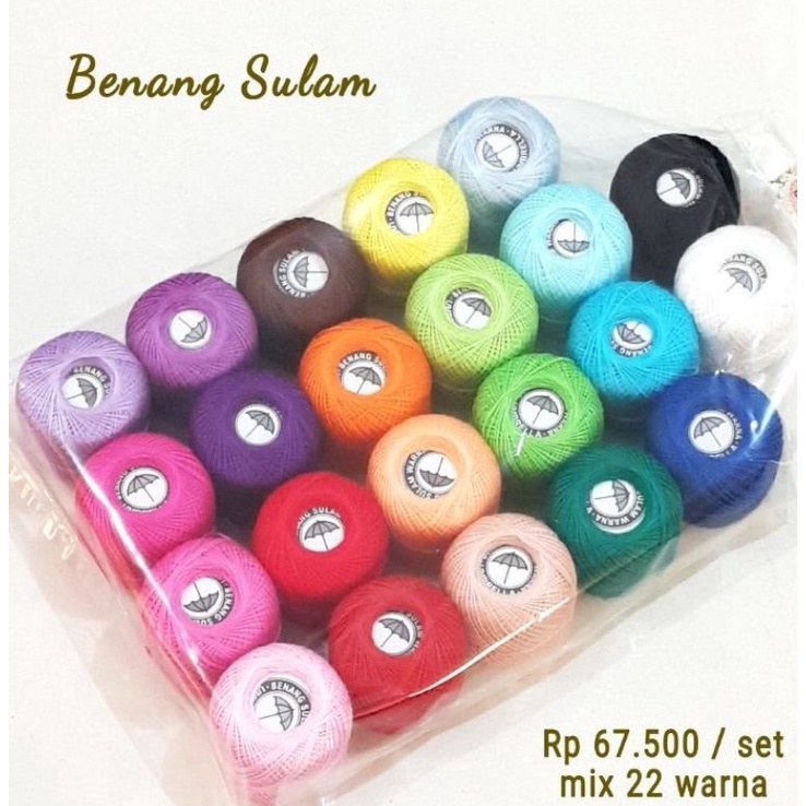 Terbaru.. 1set Benang Sulam Payung isi 20 roll mix  - Benang Sulam - Benang Jahit - Benang sulam pay