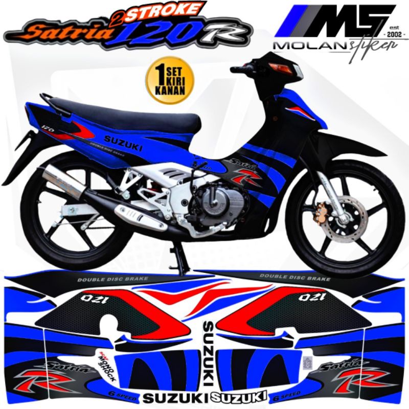 Decal Sticker Striping Variasi Motif Ori Satria R 120 Lumba 2001-2002 /Satria R 2Tak Kotak/Suzuki Sa