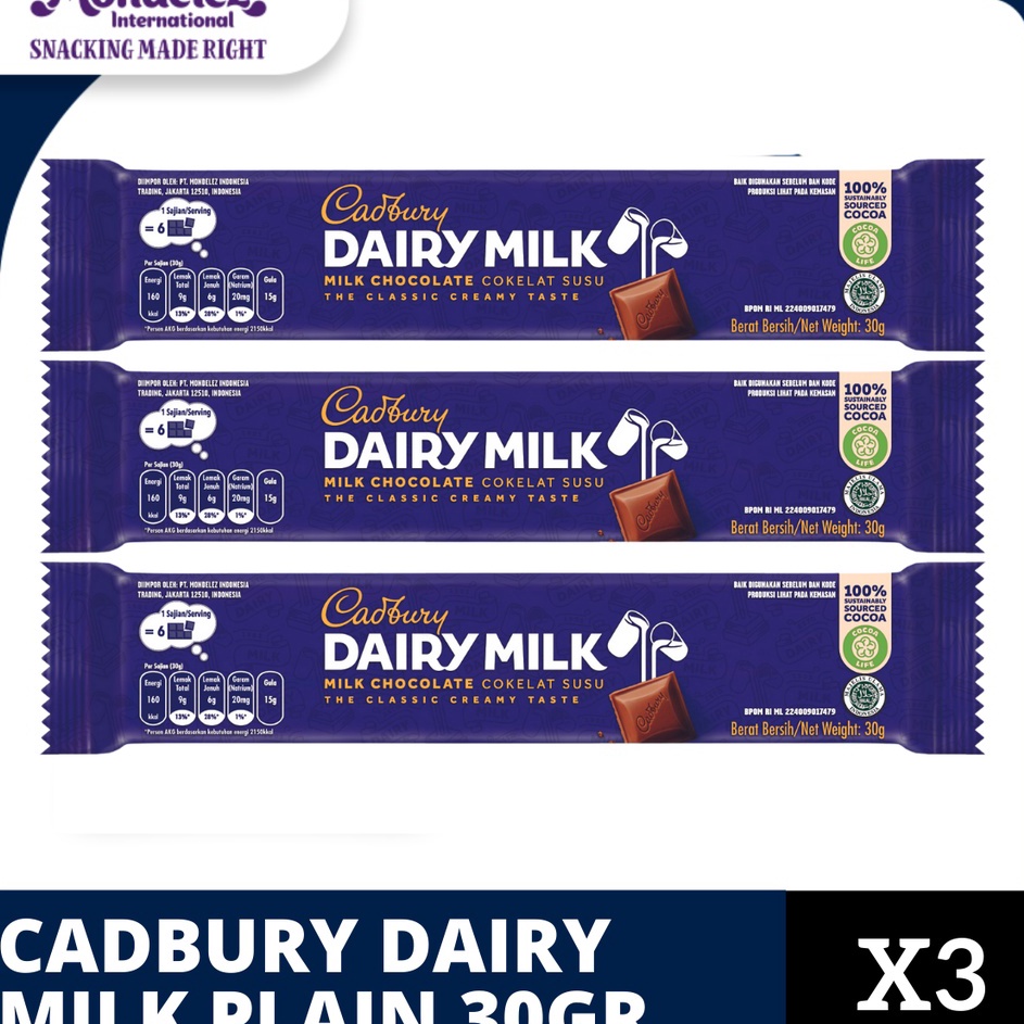 

Terbaru➢ Cadbury Dairy Milk Chocolate Original Regular Untuk Camilan 30g - triplepack I92 ❂