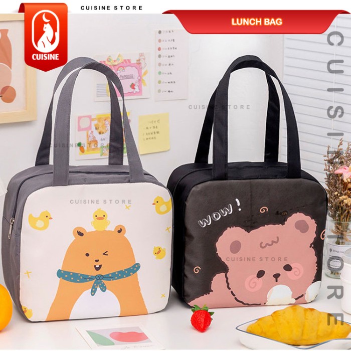 

Tas Bekal Makanan Lunch Bag Thermal Ukuran 24X22 Cm Tas Kotak Makan