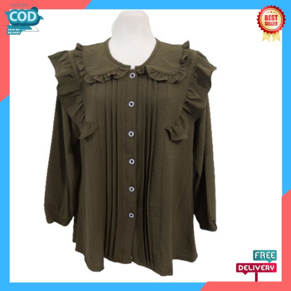 Blus Cewek Ukuran S M L Xl Bluse Gaya Fashionable Baju Blous Waita Modern Atadan Kantor Casual Baju 