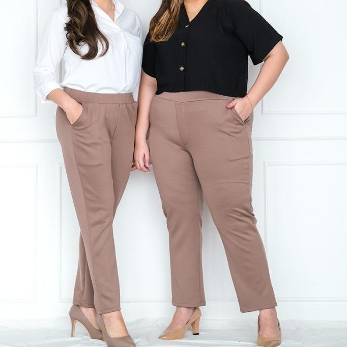 Celana Jumbo Wanita  Pinggang Karet  - Bawahan Scuba Big Size