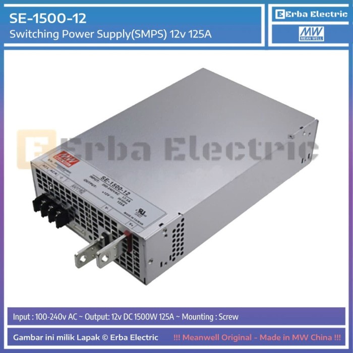 Meanwell SE-1500-12 Switching Power Supply SMPS 12v 125a PSU Mean Well