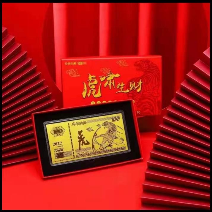 

Hadiah / Souvenir imlek / Kado Imlek Angpao Emas lembar + acrylic