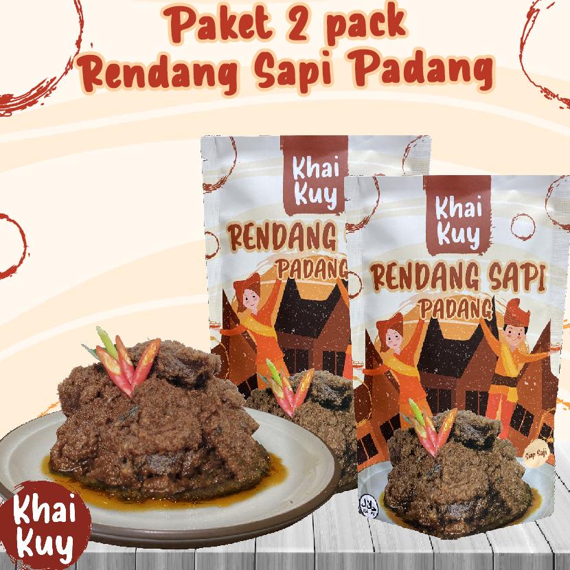

Paket Hemat 2 Pack 150gr Rendang Daging Sapi Asli Padang Khaikuy Kemasan Siap Saji Best Seller