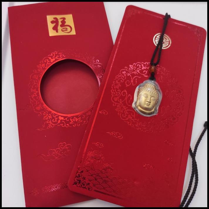 

Hadiah ANGPAO EMAS Kalung Buddha + Sertifikat, Souvenir Tahun Baru