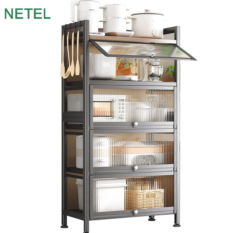 READY NETEL Rak dapur Rak Oven Microwave Lemari Piring Multi-layer Lemari Dapur berdiri di lantai de