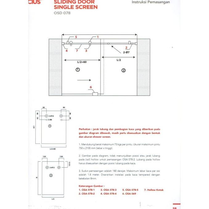 Sliding Shower Screen Accessory Set Pintu Sliding Shower Kamar Mandi