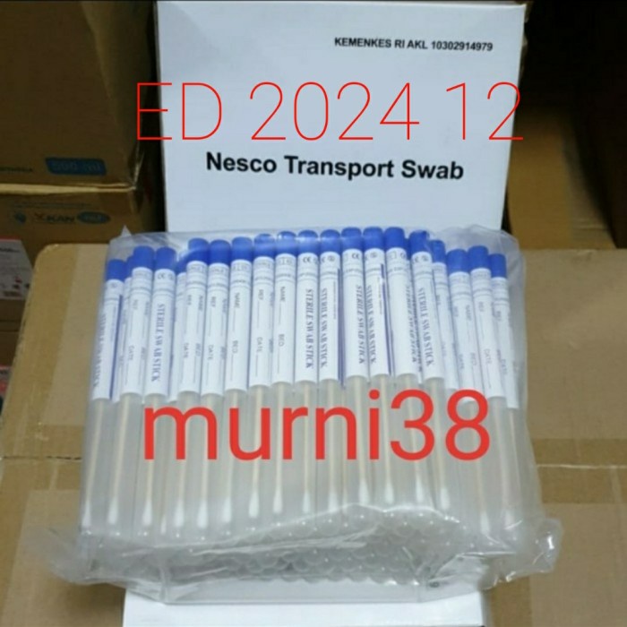 Transport Lidi Swab Steril Nesco/Kapas Lidi Steril/Cotton Swab