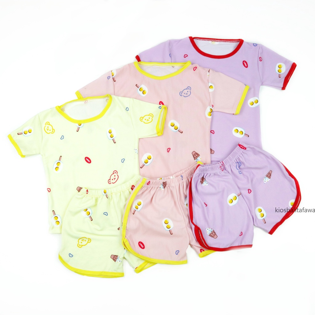 [MOTIF] Setelan Chuba Chups Bayi / Set Baby Laki Perempuan Stelan Baju Tidur Pajamas Unisex Polos Pendek Adem 6-12 Bulan babycinnamon