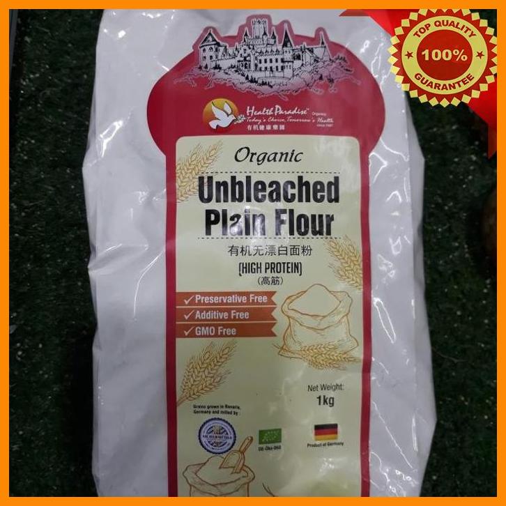 

(KSKS) HEALTH PARADISE ORGANIC UNBLEACHED PLAIN FLOUR HIGH PROTEIN 1 KG