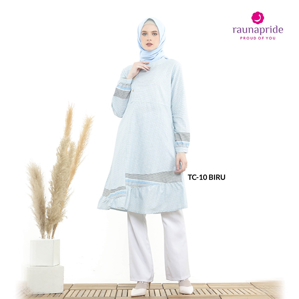 Baju Muslim Raunapride Atasan Tunik 10 Biru