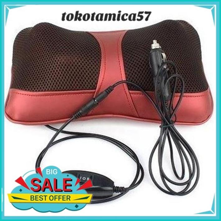 BANTAL PIJAT MASSAGE SIATSU KURSI LEHER 8 BOLA INFRARED RUMAH MOBIL 2 FREE ONGKIR