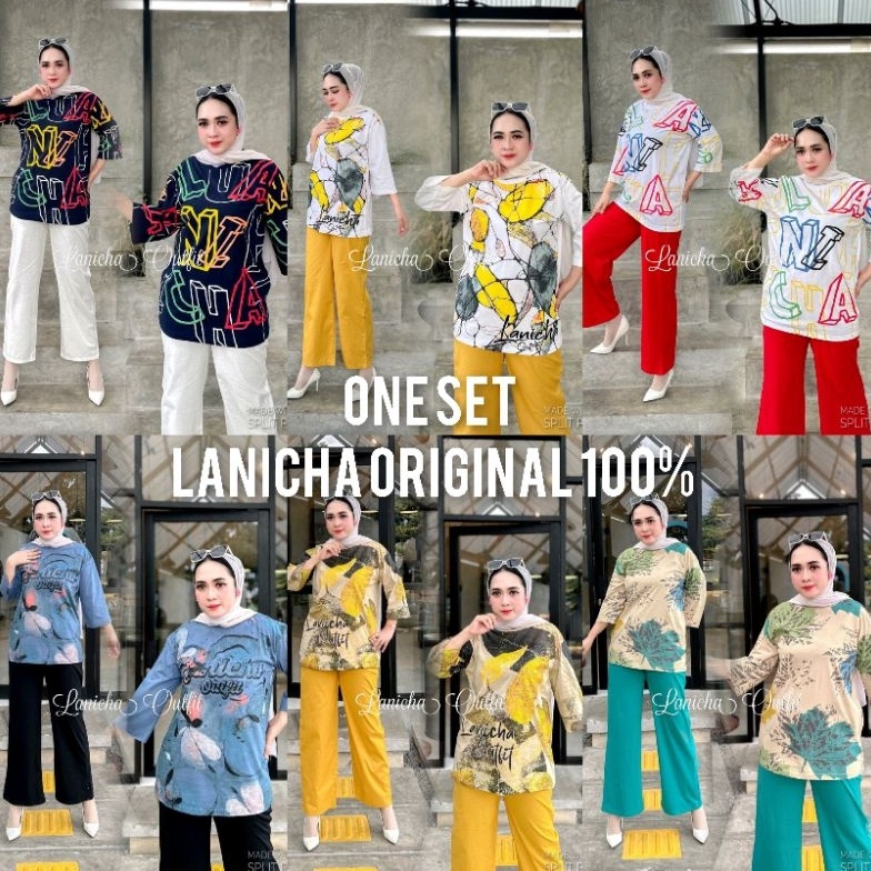 95 VRN ID - ONE SET OVERSIZE LANICHA/SETELAN KAOS OVERSIZE/SETELAN LANICHA/SET TERBARU/LANICHA PREMI