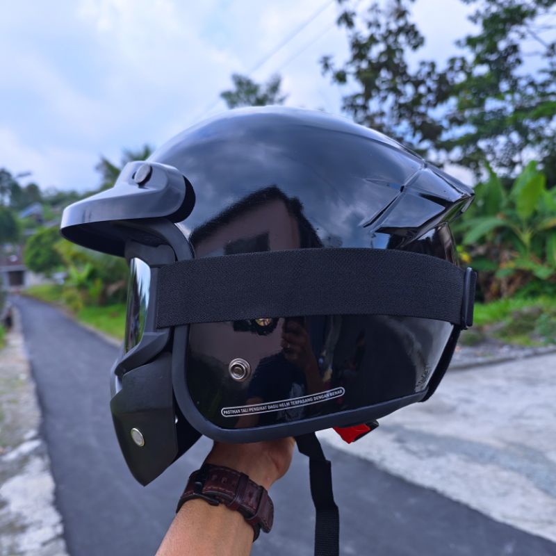 HELM BOGO KAIROS GOGLE MASK+TOPI PAKET GANTENG