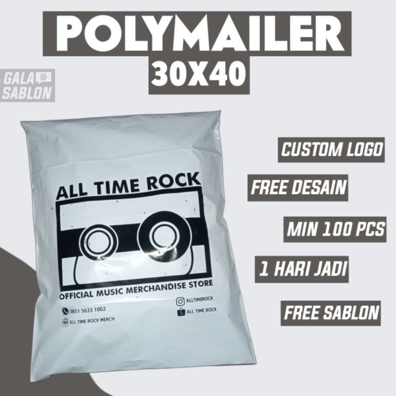 

CUSTOM PLASTIK POLYMAILER/PLASTIK SABLON/OLSHOP UKURAN 30X40 PREMIUM