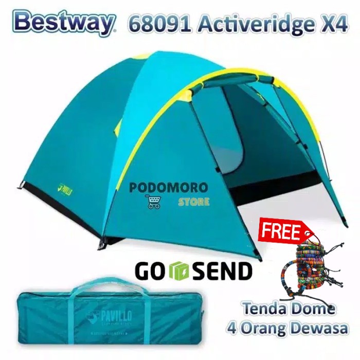 TENDA CAMPING BESTWAY 68091 PAVILLO ACTEVERIDGE 4 TENT DOUBLE LAYER