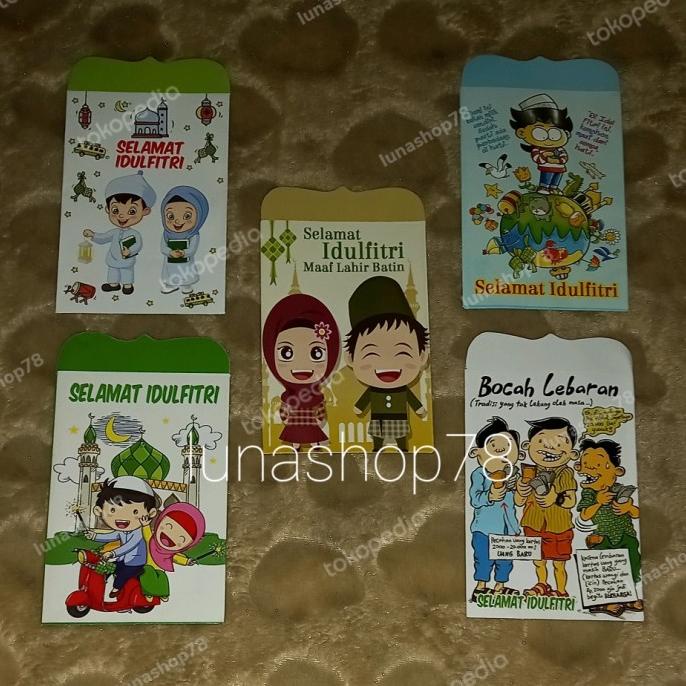 

+++++] Amplop angpao angpau Lebaran Idulfitri gambar karikatur 7x10.5cm