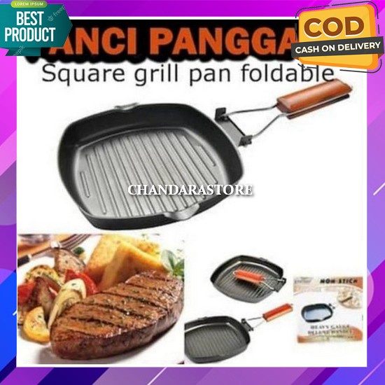 Chefio Grill Pan 2In1 Kompor Gas Dan Induksi Bbq Korea Pemanggang (Vcm) Panci Panggang Square Grill 